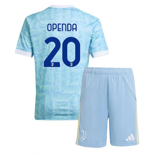 Stroje piłkarskie Juventus Lois Openda #20 Koszulka Wyjazdowej dla dzieci 2025-26 Krótki Rękaw (+ szorty)